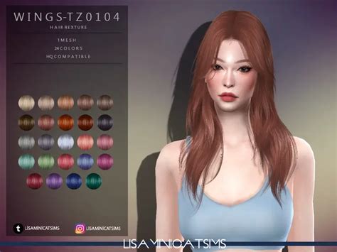The Sims Resource Wings Tz0104 Hair Retextured By Lisaminicatsims Sims 4 Hairs
