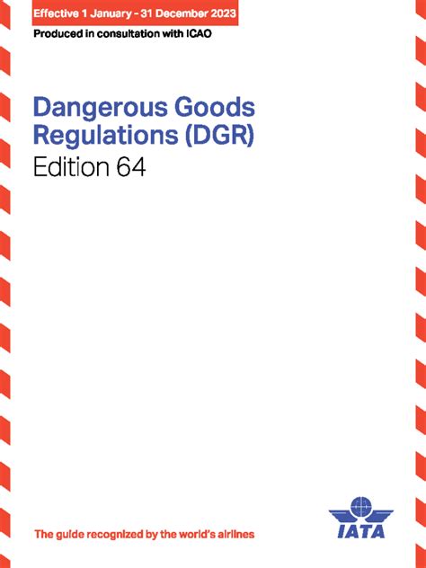 Iata Dangerous Goods Regulations Th Edition Printed Manual