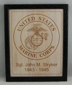 Laser engraved US Marine Corps logo coasters cut from maple plywood