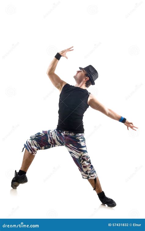Man Dancing Dances Isolated On The White Stock Photo Image Of Leaping