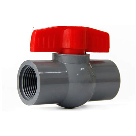 Pvc Gray Ball Valve Female Threaded Water Pipe Connector 20mm 25mm 50mm 90mm Dia Ebay