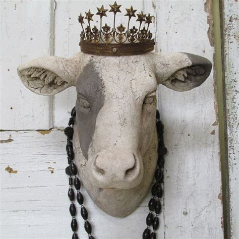 See more ideas about cow, cow decor, cow art. Cow head wall mount painted white putty rustic farmhouse ...