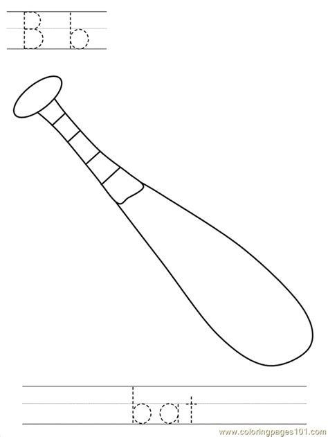 This baseball and bat coloring page features a picture of baseball bat and baseball to color. Bposter Bat Coloring Page - Free Baseball Coloring Pages ...