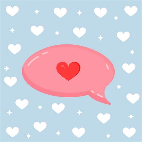 Premium Vector Pink Message Bubble With Heart For Postcard Decor