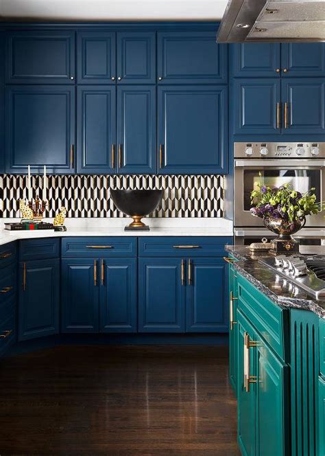 Emerald Green And Blue Kitchen Design Contemporary Kitchen