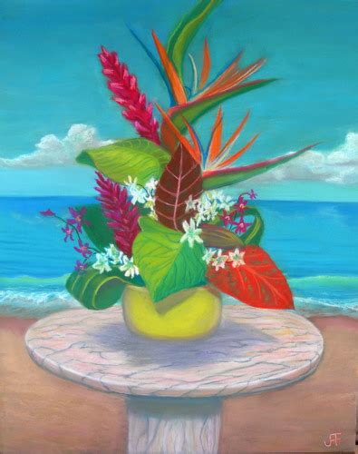 Painting Hawaiian Flower Arrangement Original Art By Judi Forney Art