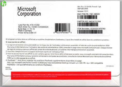 Windows 10 Professional Product Key Code Windows Oem Software Key Dvd