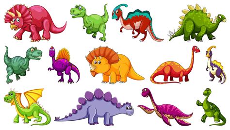 Personaje De Dibujos Animados De Dinosaurios Vector Premium Dibujos