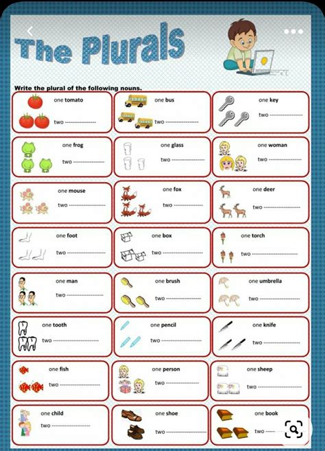 Plurals Worksheets English Worksheets For Kids English Lessons For