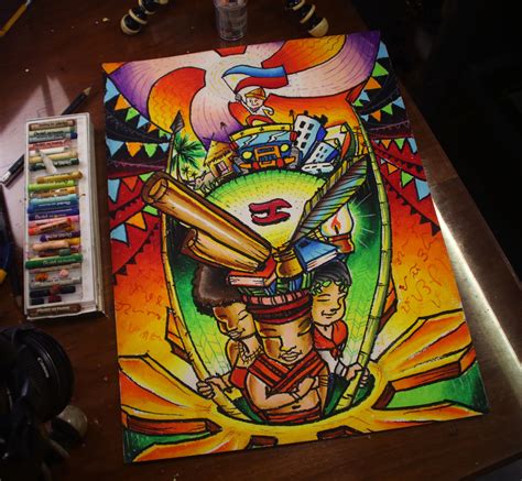 Buwan Ng Wika Poster Making Concept Using Oil Pastel Filipino Art
