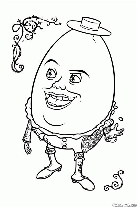 Looks like humpty dumpty has fallen off the wall again. Coloring page - Humpty Dumpty misses