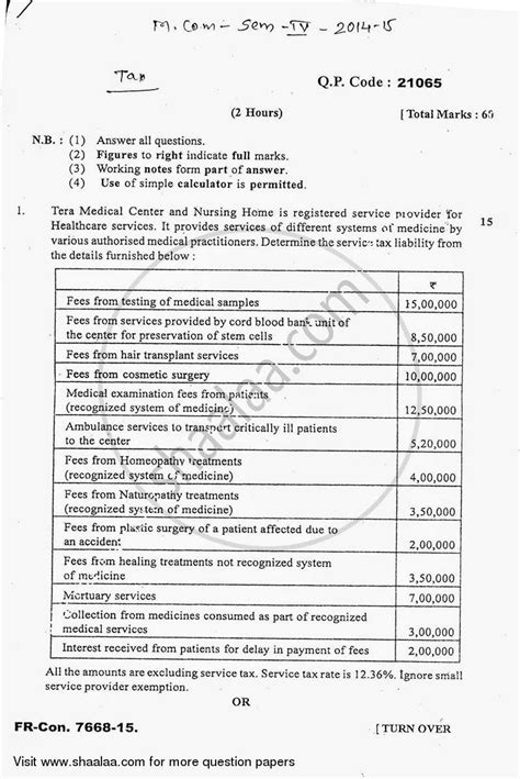 All subjects, levels and boards included. Direct and Indirect Taxes Paper‐2 (Indirect Tax) 2014-2015 ...