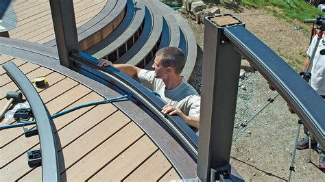 Start by drawing a straight line. Installing a Curved Railing On a Curved Deck - Fine ...