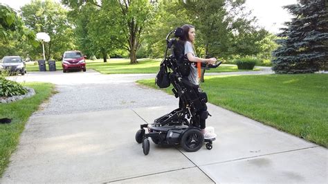 Quadriplegic Using A Permobil Standing Wheelchair Youtube
