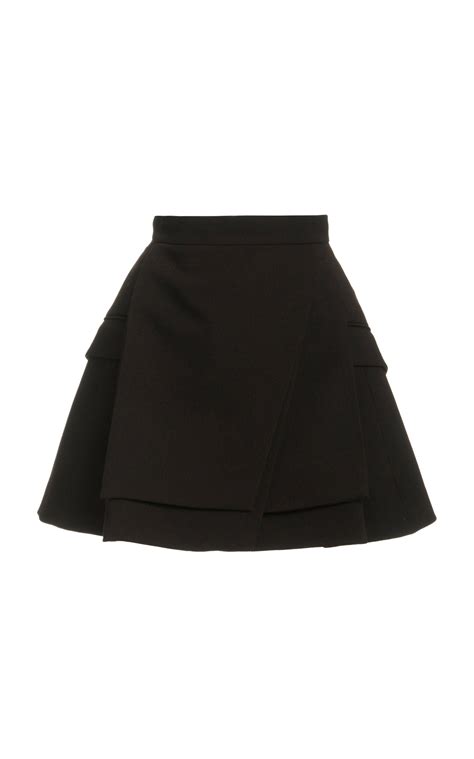 A-Line Wool Silk Mini Skirt by BRANDON MAXWELL for Preorder on Moda