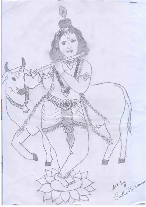 Pencil Drawing God Krishna Pencildrawing2019