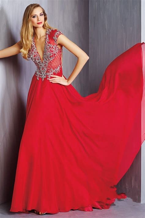 Hot Sale Deep V Neck Red Long Prom Dresses 2015 Women Summer Dress