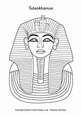 Tutankhamun Colouring Egyptian Tut Pages Coloring King Egypt Mask Ancient Template Kids Sarcophagus Printable Para Colorear Crafts Death Activityvillage Outline sketch template