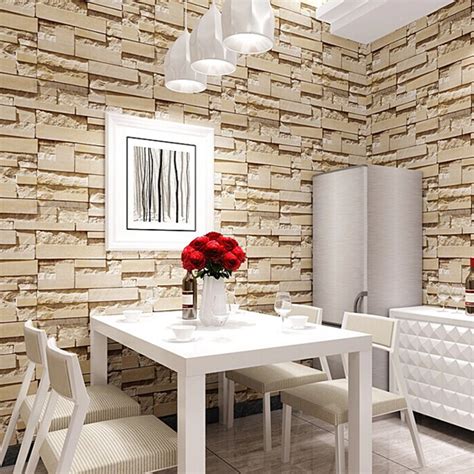 Luxury Stone Brick Wall 10 Meters Non Woven Wallpaper 3d