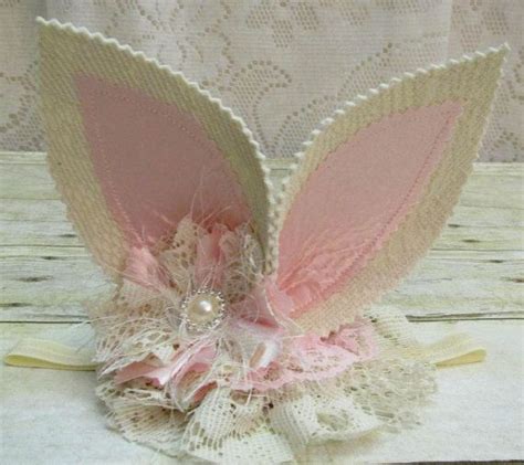 Shabby Chic Ivory Vintage Lace Bunny Ears Headband By Cd1ofakind Diy