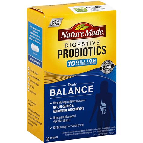 Nature Made Daily Balance Digestive Probiotic Capsules 30 Ct