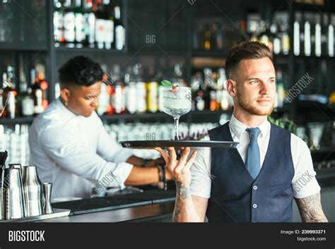 Elegant Waiter Holding Image And Photo Free Trial Bigstock
