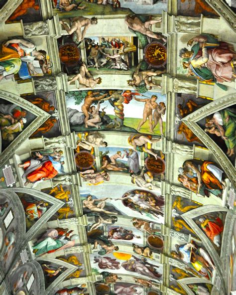 Sistine Chapel Ceiling Painted By Michelangelo Between 1508 And 1512
