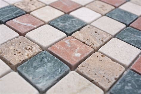 Fliesen » typen » marmorfliesen. Mosaik Fliese Marmor Naturstein creme beige rot grün ...