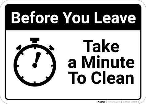 Before You Leave Take A Minute To Clean Up Icon Landscape Wall Sign