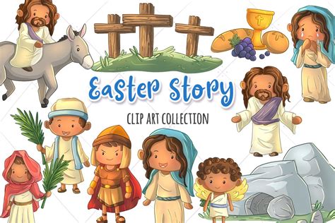 Cute Easter Story Clip Art Jesus Easter Story Palm Sunday Etsy Uk