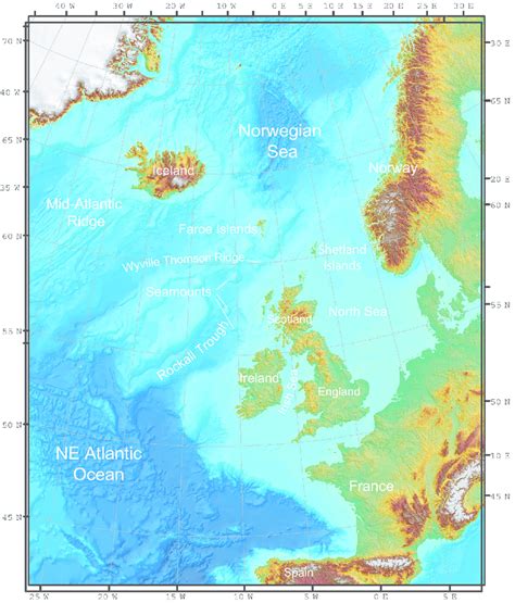 Map Showing Northern European Continental Margin And The Location Of