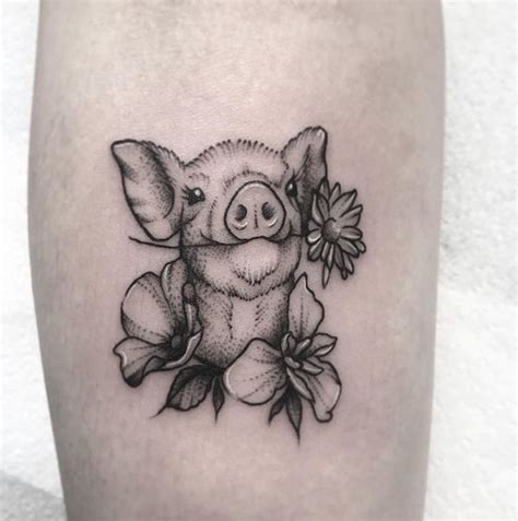 Check spelling or type a new query. Pig tattoo with flowers - Poppy, iris and marguerite | Pig ...
