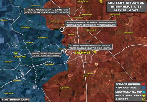 Military Situation In Bakhmut On May 18 2023 Map Update