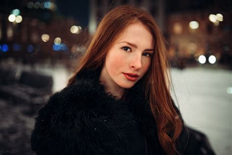 Ivan Proskurin Women Model Long Hair Redhead Looking At Viewer Depth Of