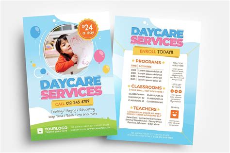 Daycare Flyer Template Flyer Templates ~ Creative Market