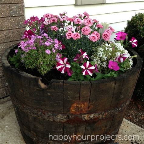 My One Hour Whiskey Barrel Garden Happy Hour Projects
