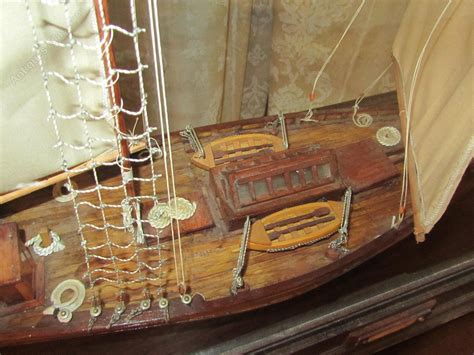Antiques Atlas Model Of Sailing Ship In Glass Case Boat Display