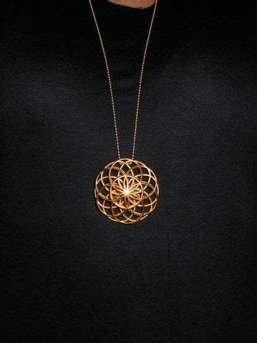 Flower Of Life Pendant 3d Print In Gold Plated Steel