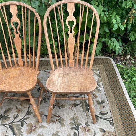 Vintage S Bent And Bros Colonial Windsor Brace Back Chairs Set Of 4