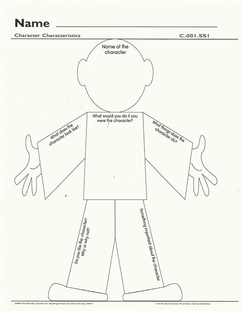 Character Traits Graphic Organizer Body