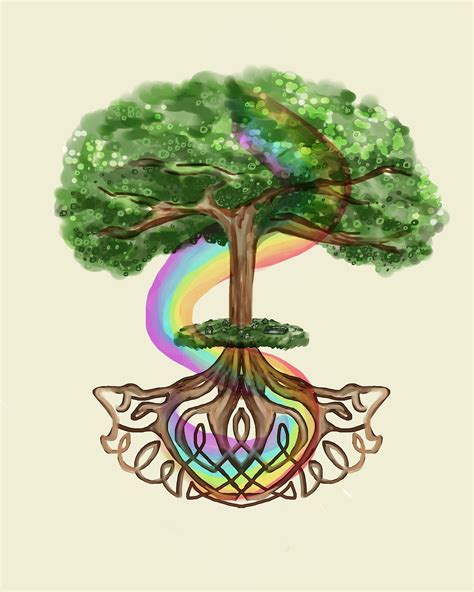 Yggdrasil The World Tree Universe Rainbow Viking Baby Art Etsy