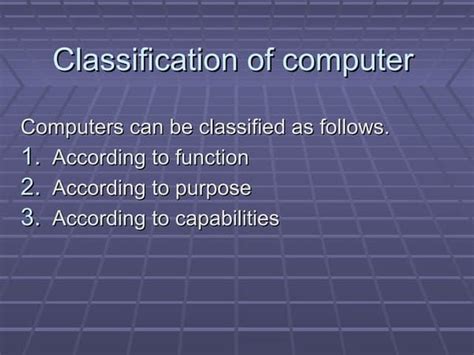 Classification Of Computer Ppt