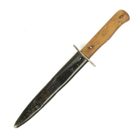 Original German Wwii Trench Knife With Boot Scabbard Maker Marked