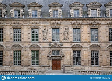 Paris Hotel De Sully Historic 17th Century Mansion Stock Image