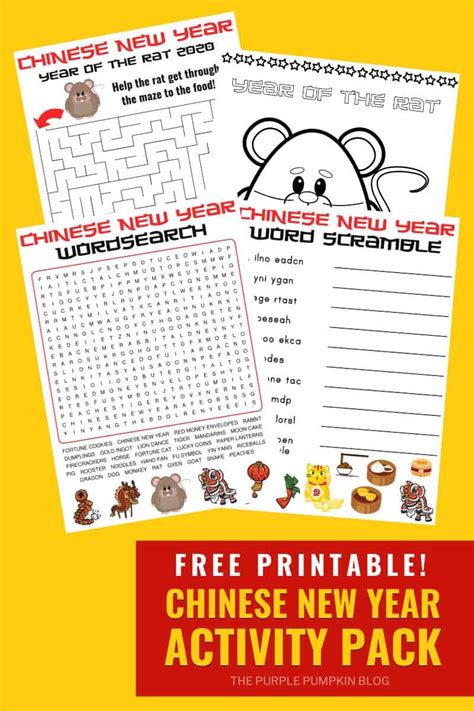 Free Printable Chinese New Year Activities Pack Word Puzzles And More