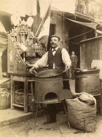 Vendedor de castañas asadas 1870s Chestnut Vendor Italy