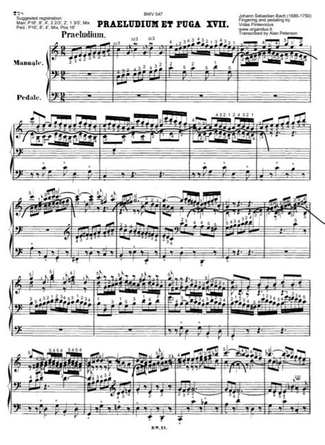 Prelude And Fugue In C Major Bwv 547 By Js Bach Secrets Of Organ