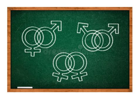 elección de género gratuita dibujos de signos de género en un pizarrón sexo ed foto de archivo