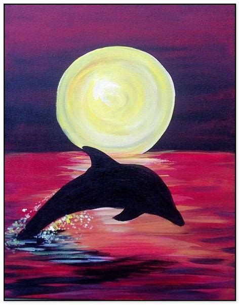 44 Easy Acrylic Canvas Painting Ideas For Beginners In 2020 Dolphin