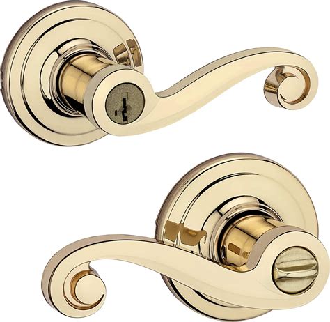 Kwikset Lido Entry Lever Featuring Smartkey In Polished Brass Buy